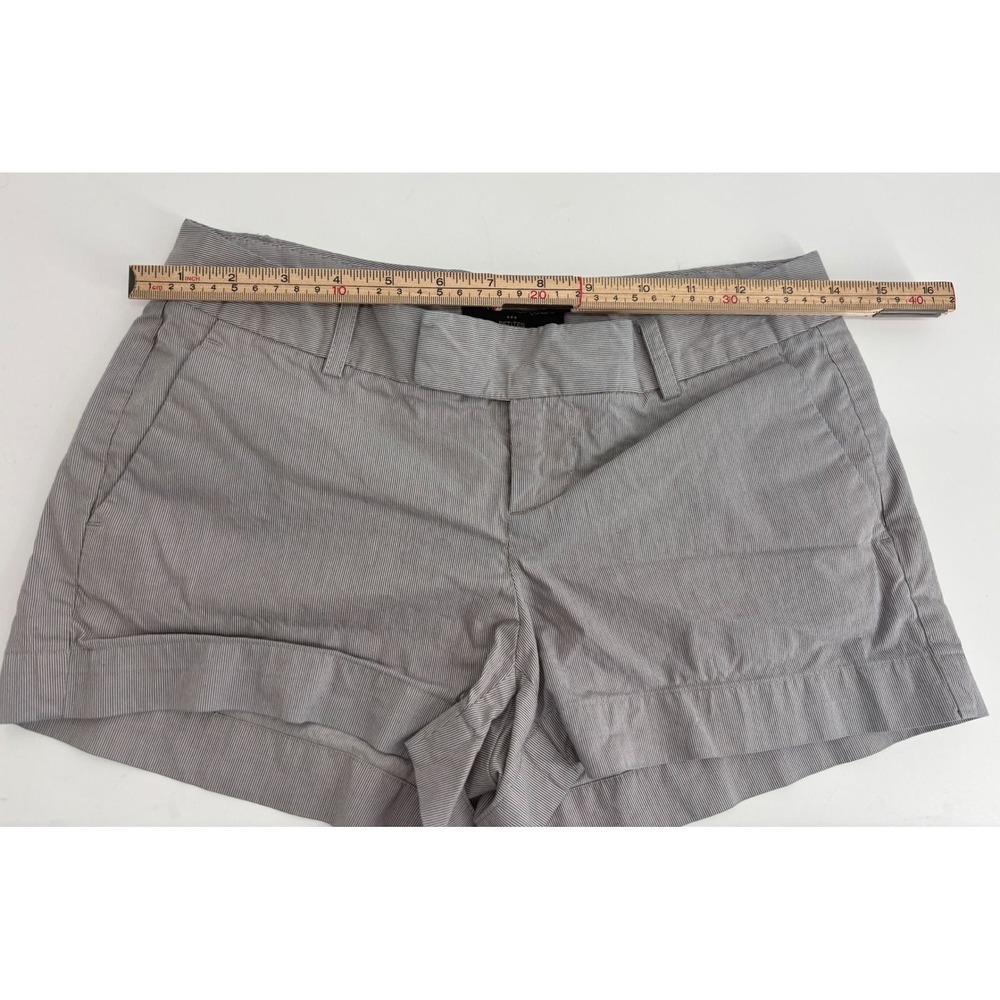 Banana Republic Petites Gray White Striped Cotton Shorts 0P Vintage 2011 - Picture 7 of 7